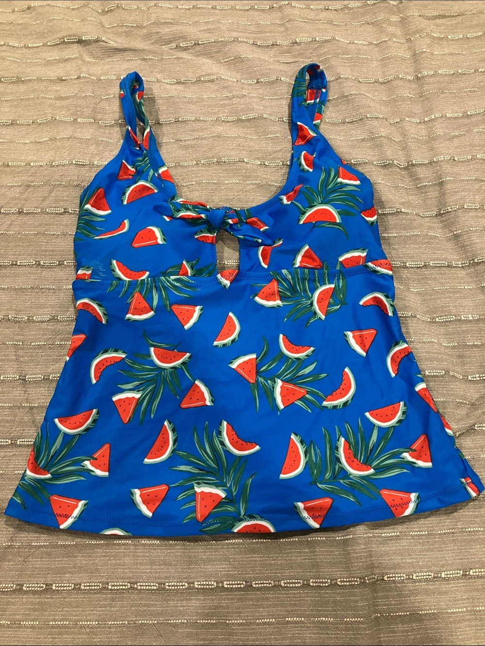 Old Navy Bright Blue Watermelon Print Tankini Top